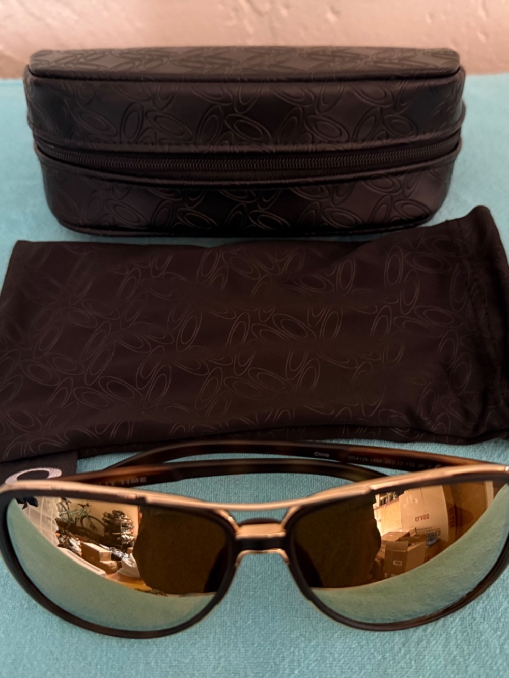 Oakley Split Time OO4129-1458 Polarized Sunglasses Brown Tortoise 58mm